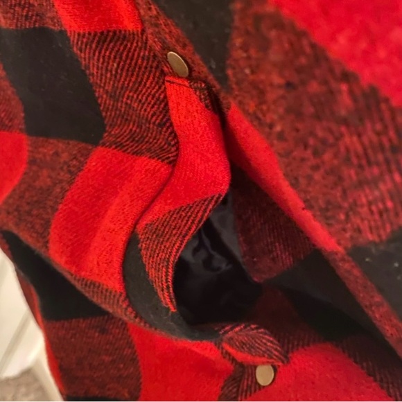 Maurices Red and Black Plaid Vest - Picture 2 of 6